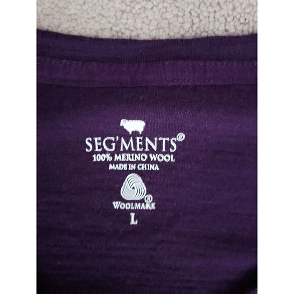 Segments - Women's 100% Merino Long Sleeve Base Layer -Purple, L, has flaw READ - Picture 2 of 9
